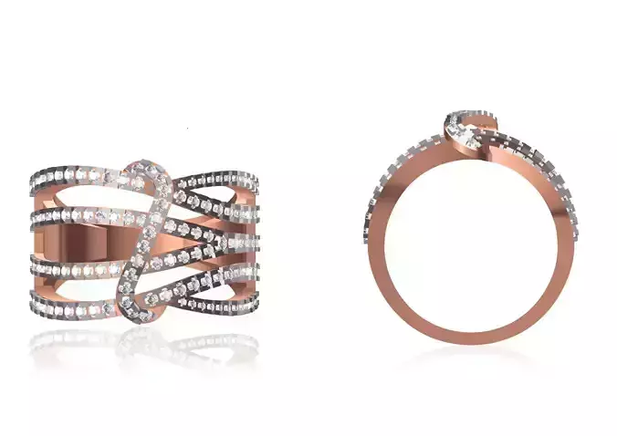 Women Wedding Engagement Ring STL OBJ FBX JCD Details