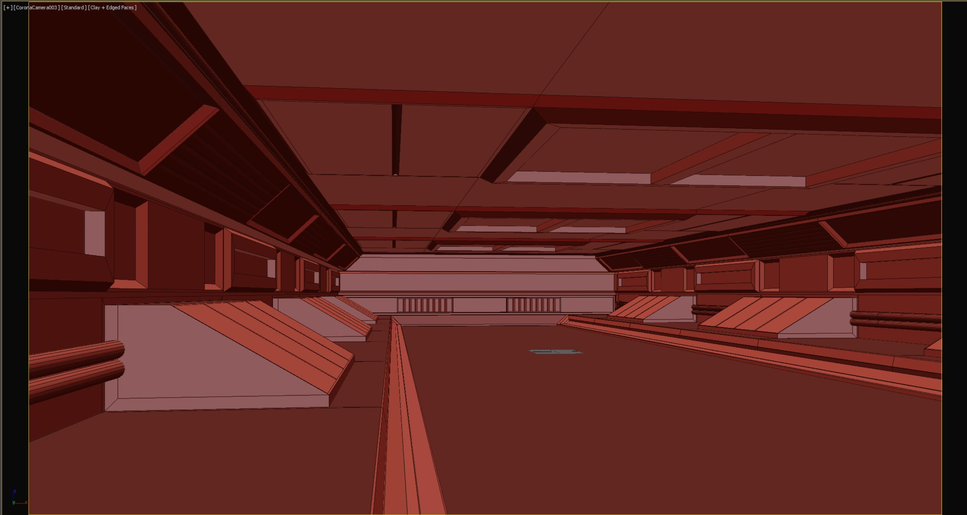 lowpoly sci fi corridor 06 Low-poly 3D model_5