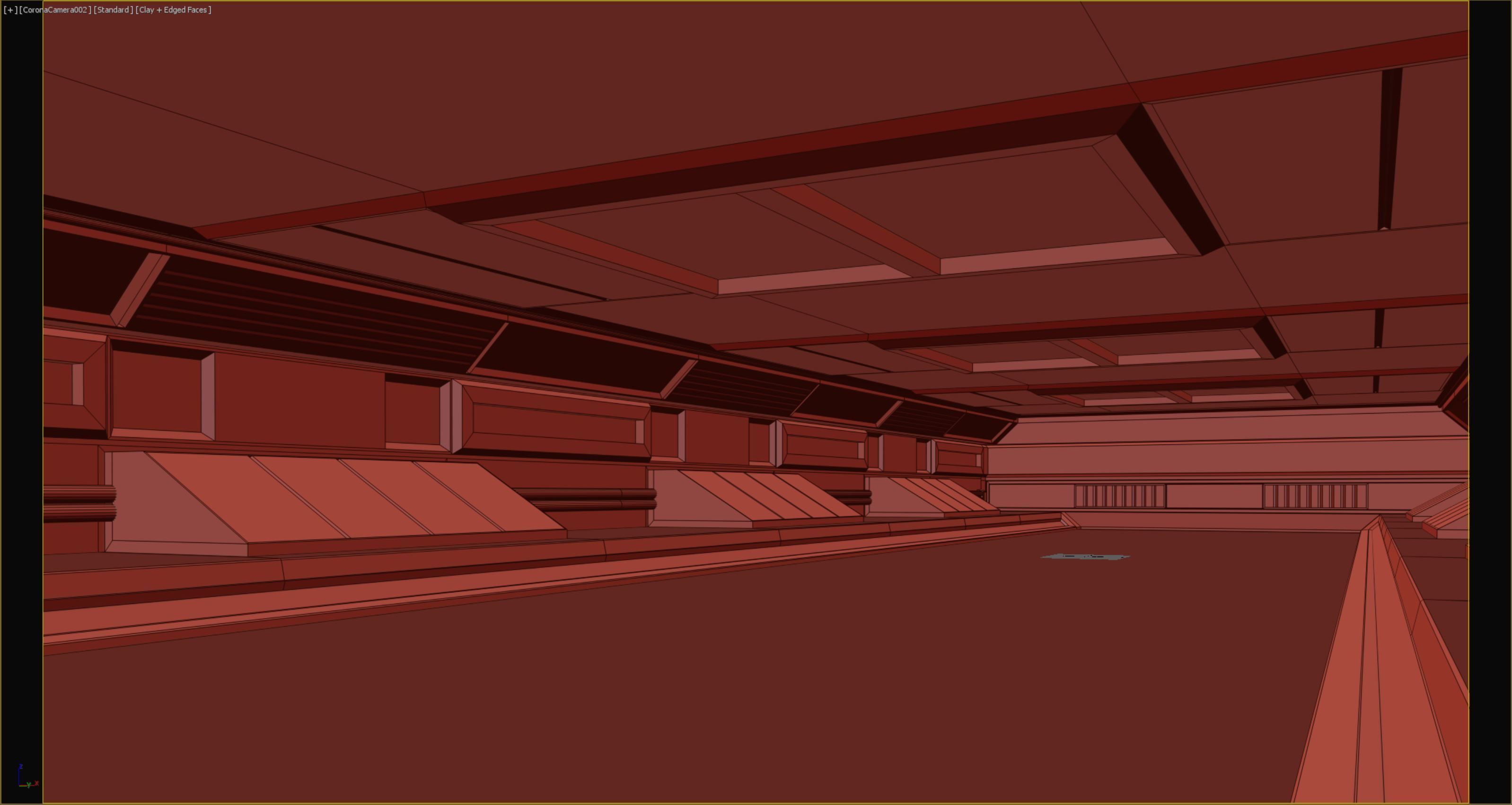 lowpoly sci fi corridor 06 Low-poly 3D model_3