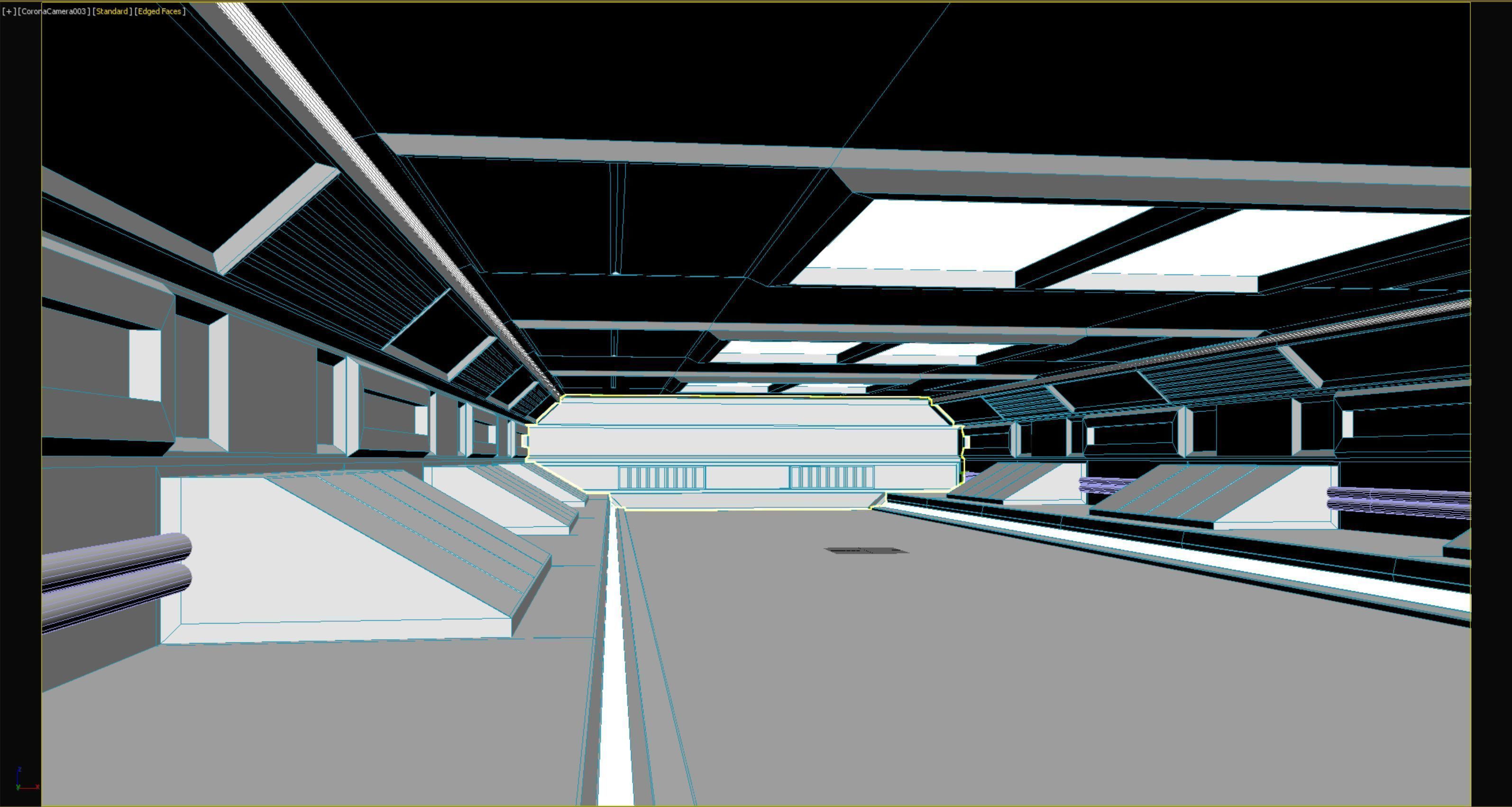 lowpoly sci fi corridor 06 Low-poly 3D model_6