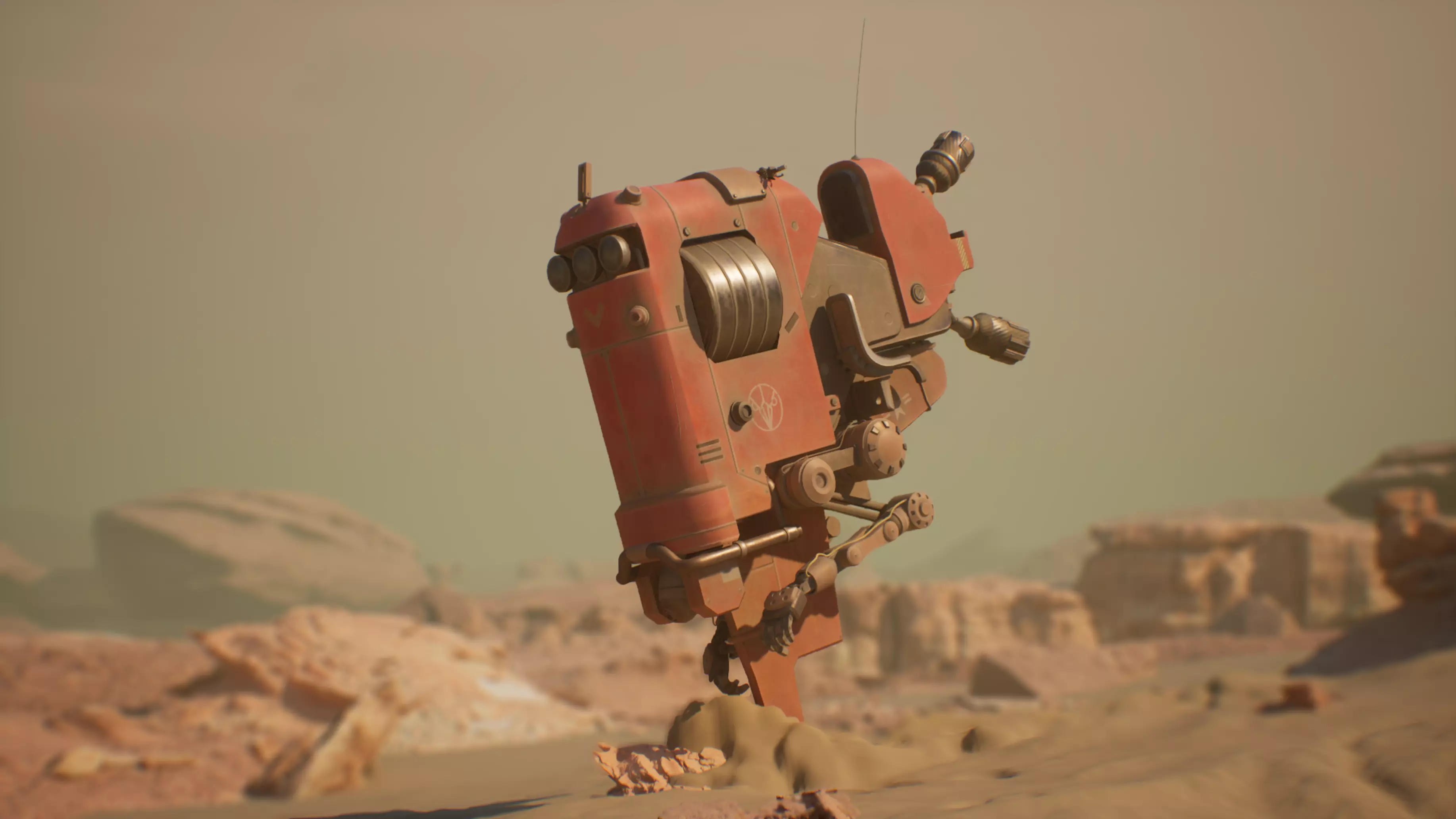 Sci-fi flying industrial mech bike  Low-poly 3D model_0