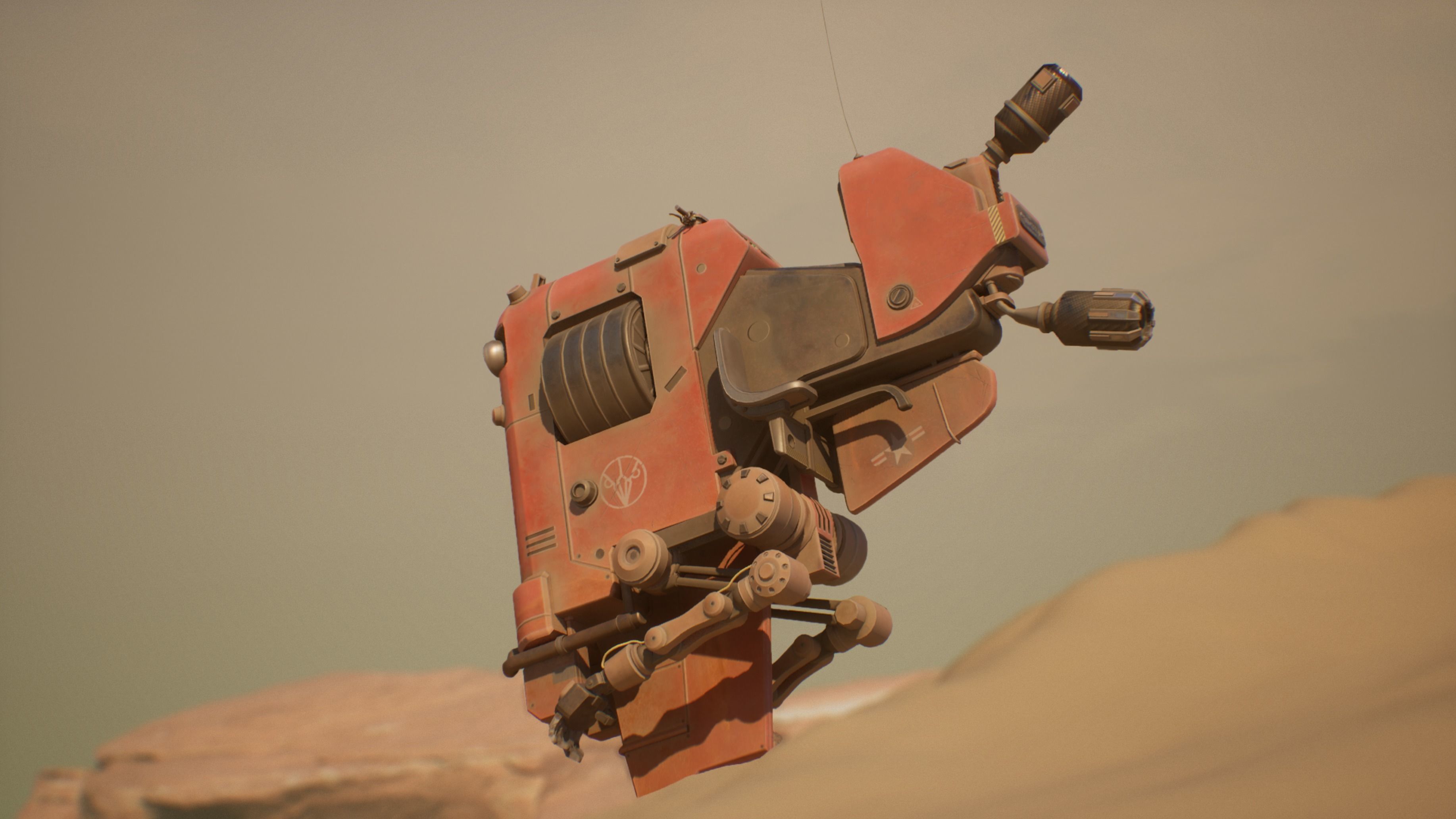 Sci-fi flying industrial mech bike  Low-poly 3D model_3