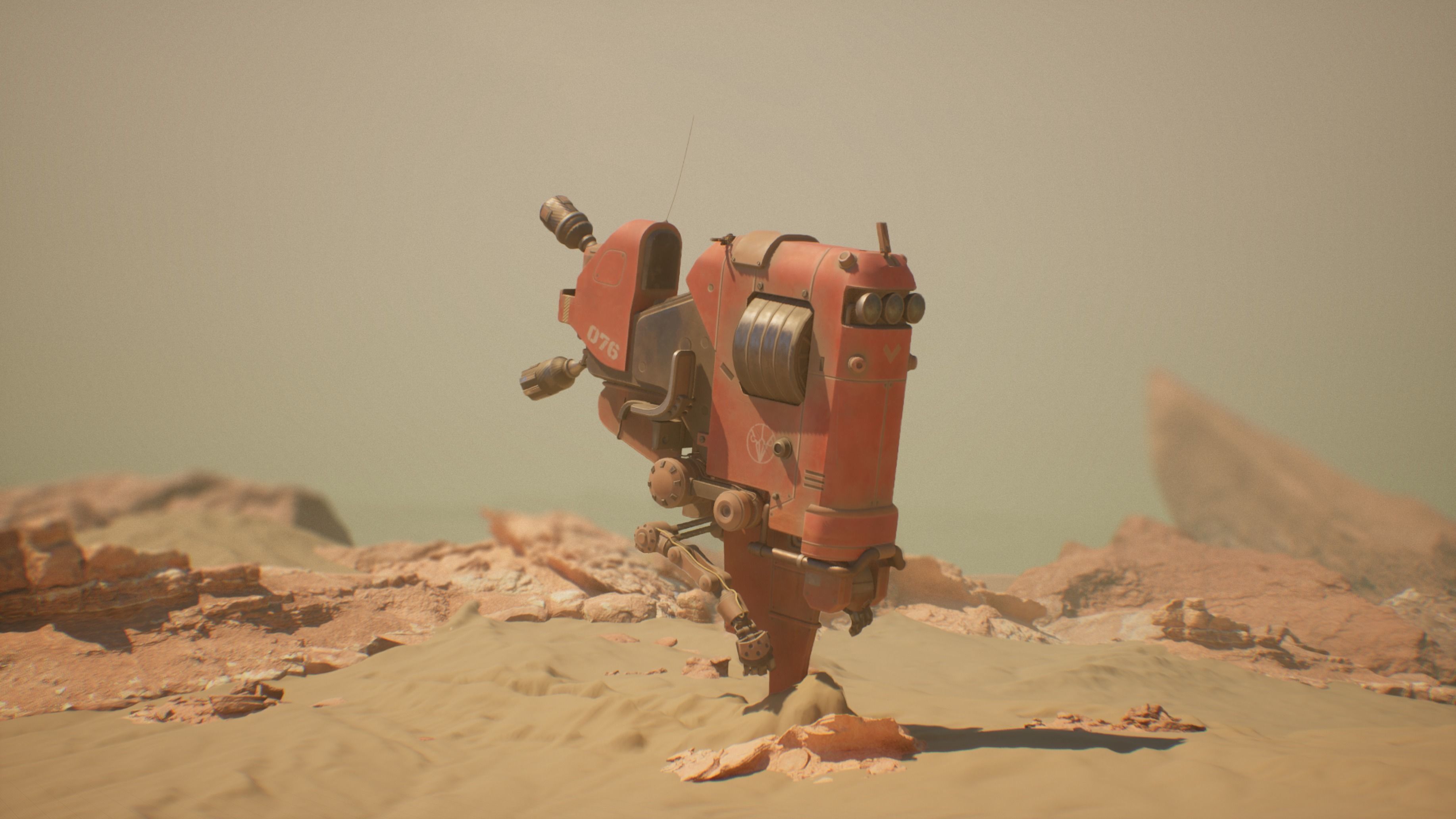 Sci-fi flying industrial mech bike  Low-poly 3D model_2