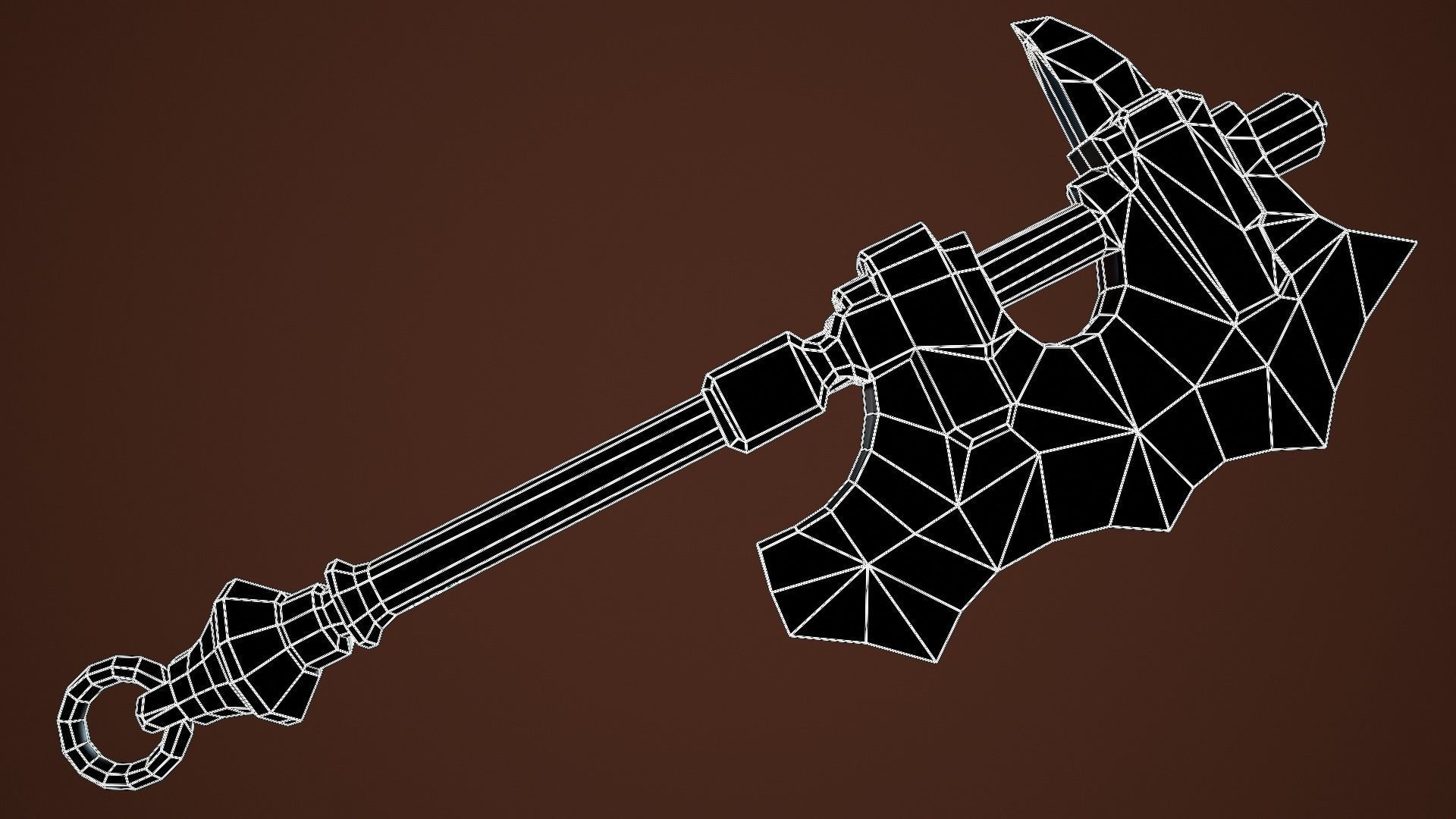 Stylize Axe Low-poly 3D model_7