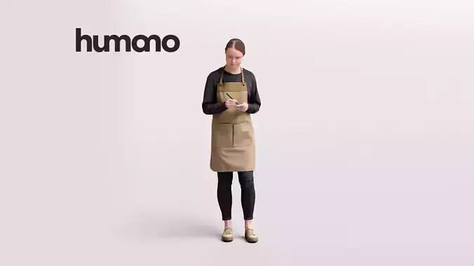 Humano Waitress Cafe Waiter Woman 043-3400 3D model