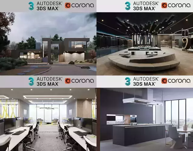 3ds Max Scenes files with Corona Setup 3D Model Collection