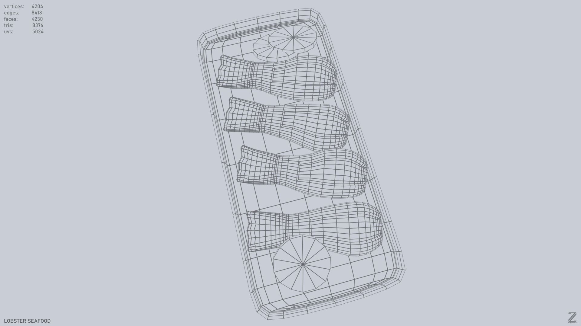 Lobster seafood Low-poly 3D model_11
