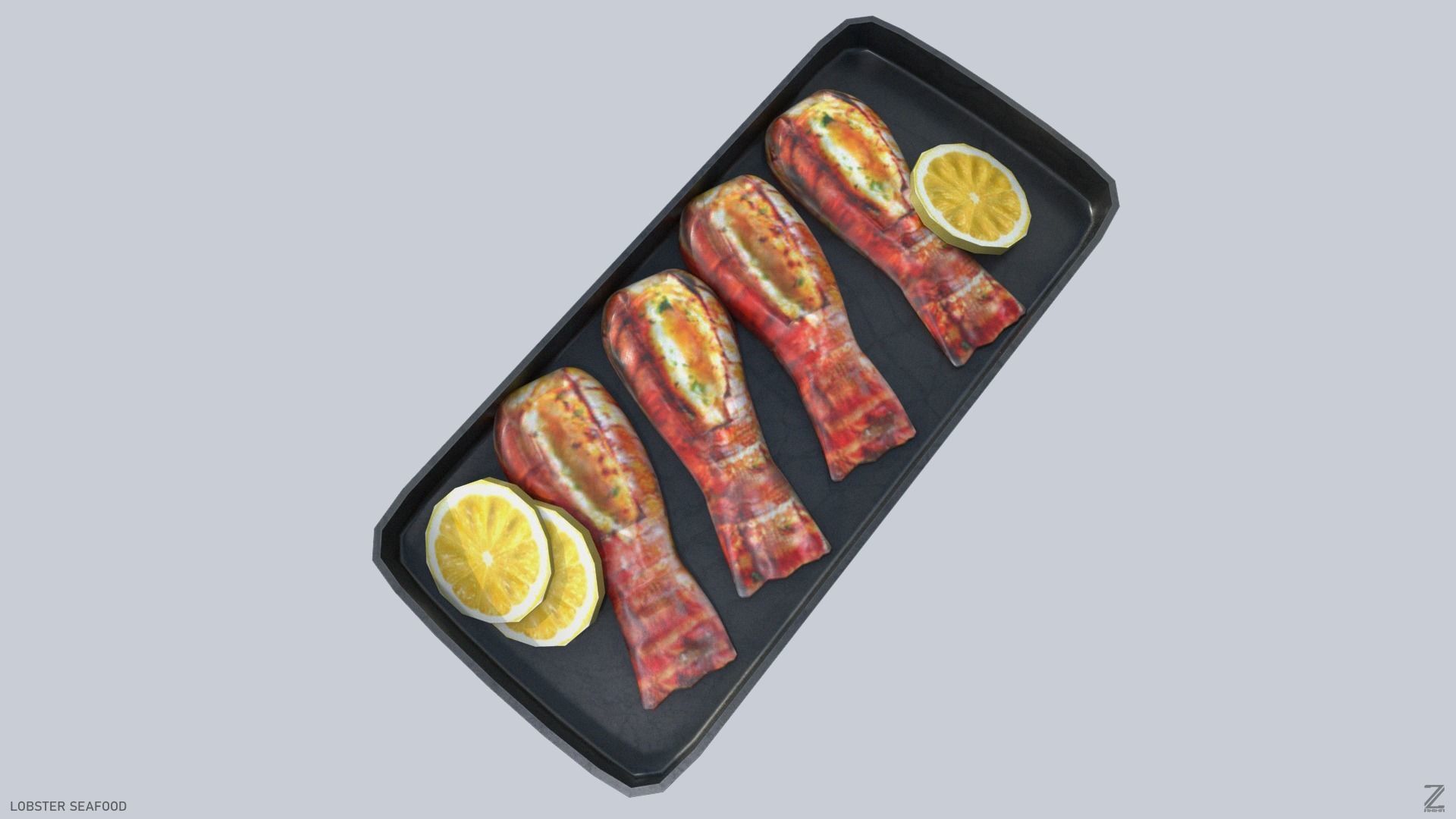 Lobster seafood Low-poly 3D model_3