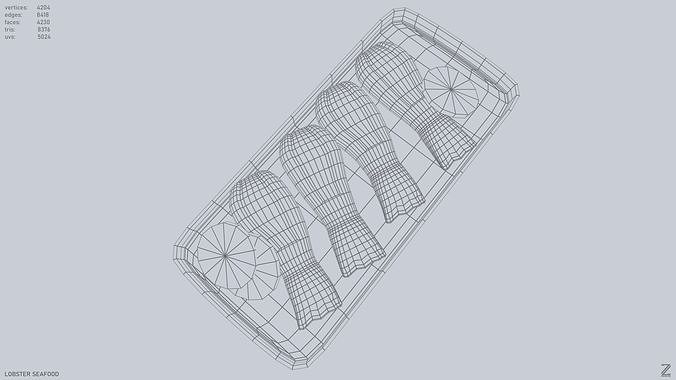 Lobster seafood Low-poly 3D model 3