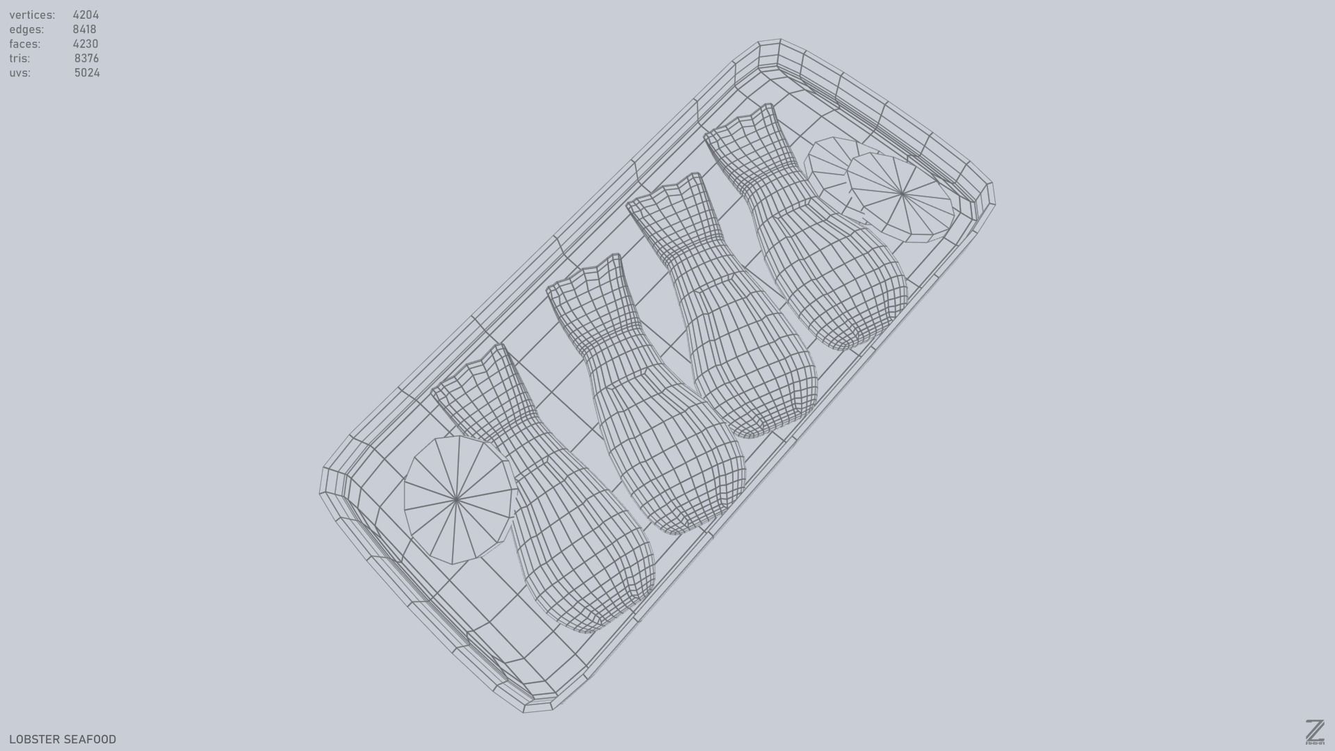 Lobster seafood Low-poly 3D model_12