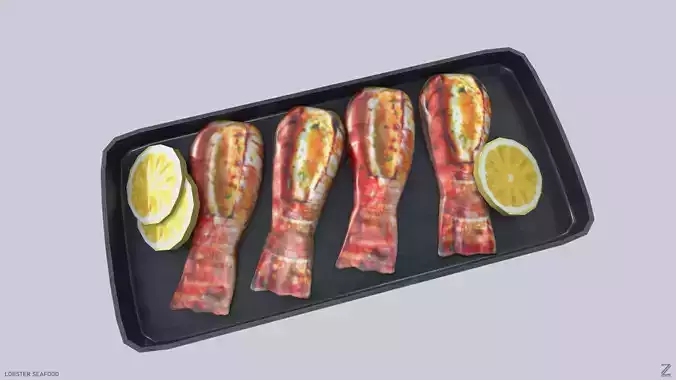 Lobster seafood Low-poly 3D model