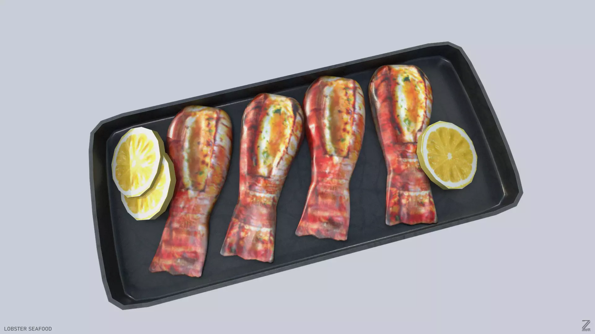 Lobster seafood Low-poly 3D model_0