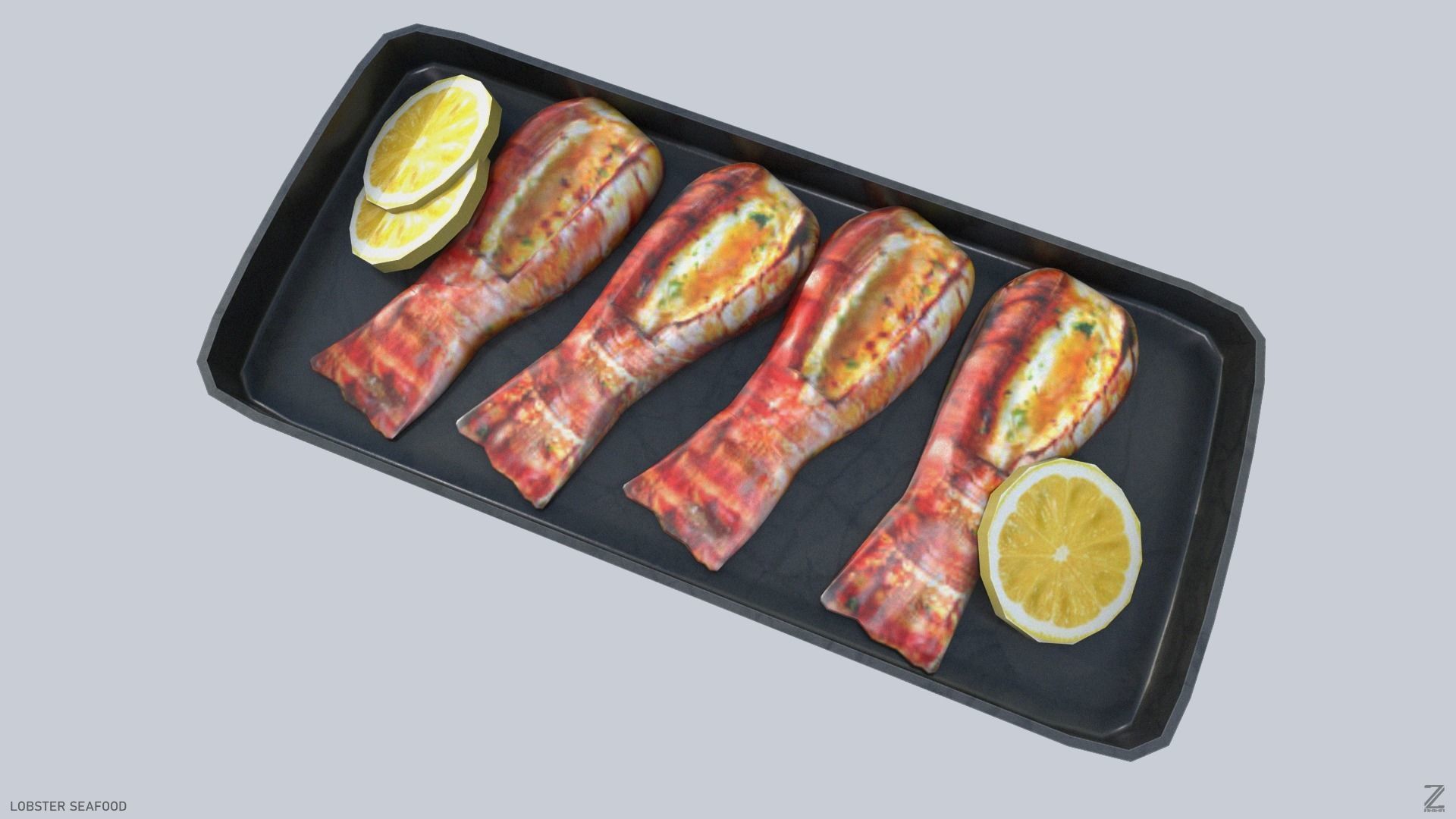 Lobster seafood Low-poly 3D model_4