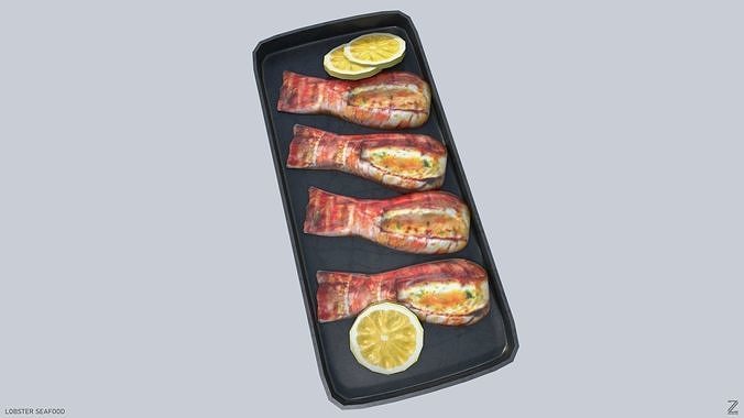 Lobster seafood Low-poly 3D model 6