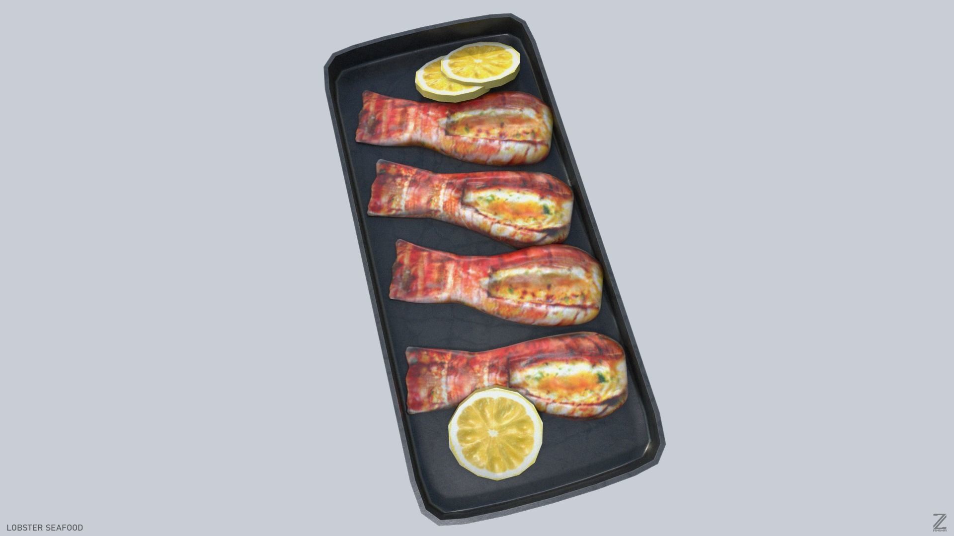 Lobster seafood Low-poly 3D model_5