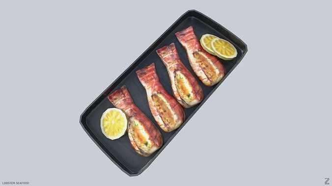 Lobster seafood Low-poly 3D model 7