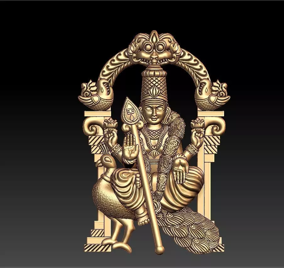 MURUGAN WITH PEACOCK PENDENT 3D print model