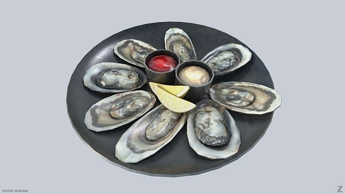 Oyster seafood Low-poly 3D model 5