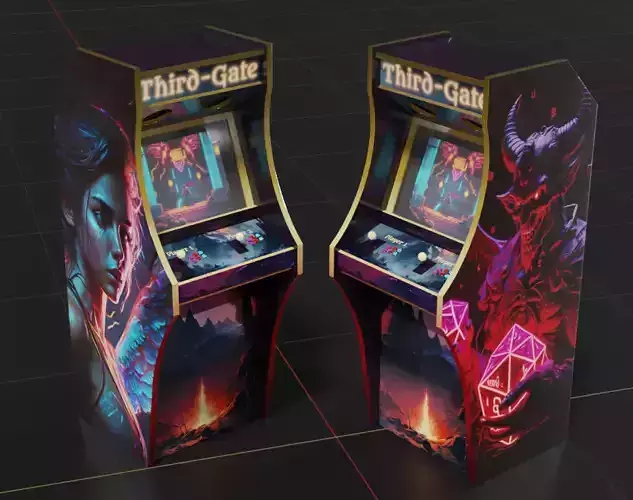 Arcade Machine angel girls and demons theme gaming  game ready