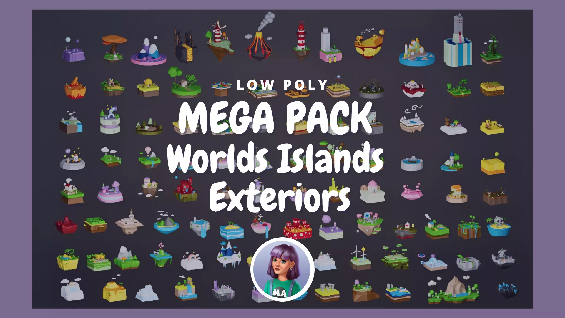 MEGA PACK Low Poly Worlds Islands Exteriors Low-poly 3D model_0