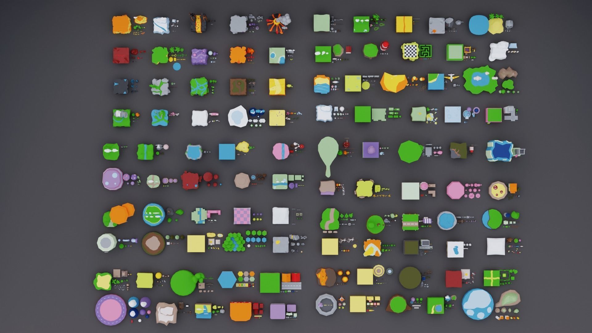 MEGA PACK Low Poly Worlds Islands Exteriors Low-poly 3D model_19