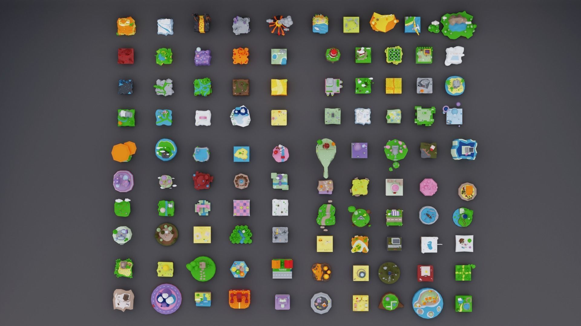 MEGA PACK Low Poly Worlds Islands Exteriors Low-poly 3D model_20