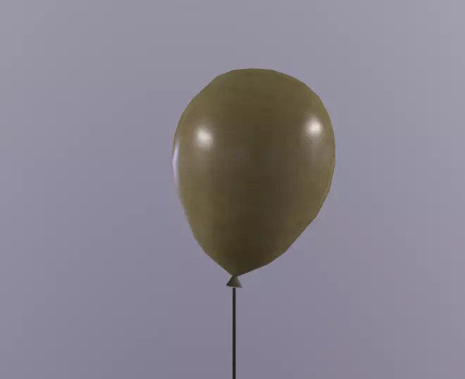 Circus Balloon Low-poly 3D model_0