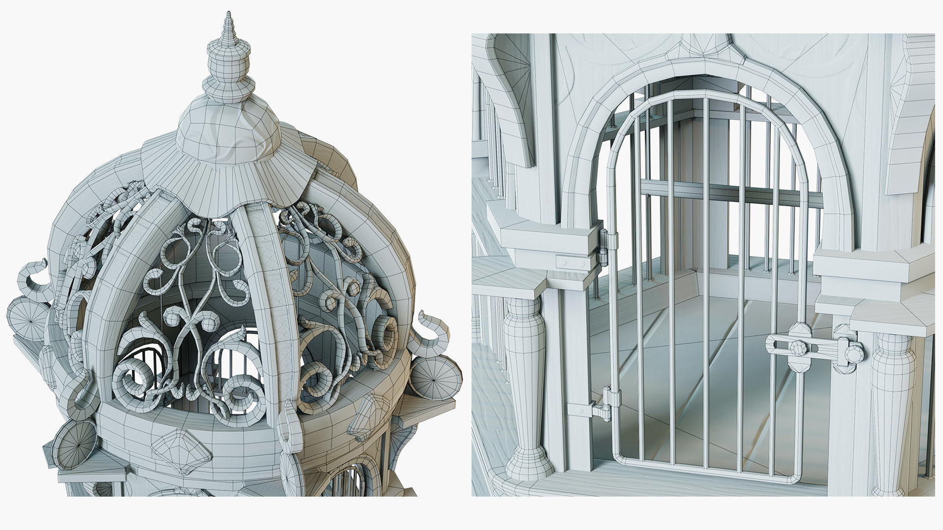 Birdcage Fancy Low-poly 3D model_5