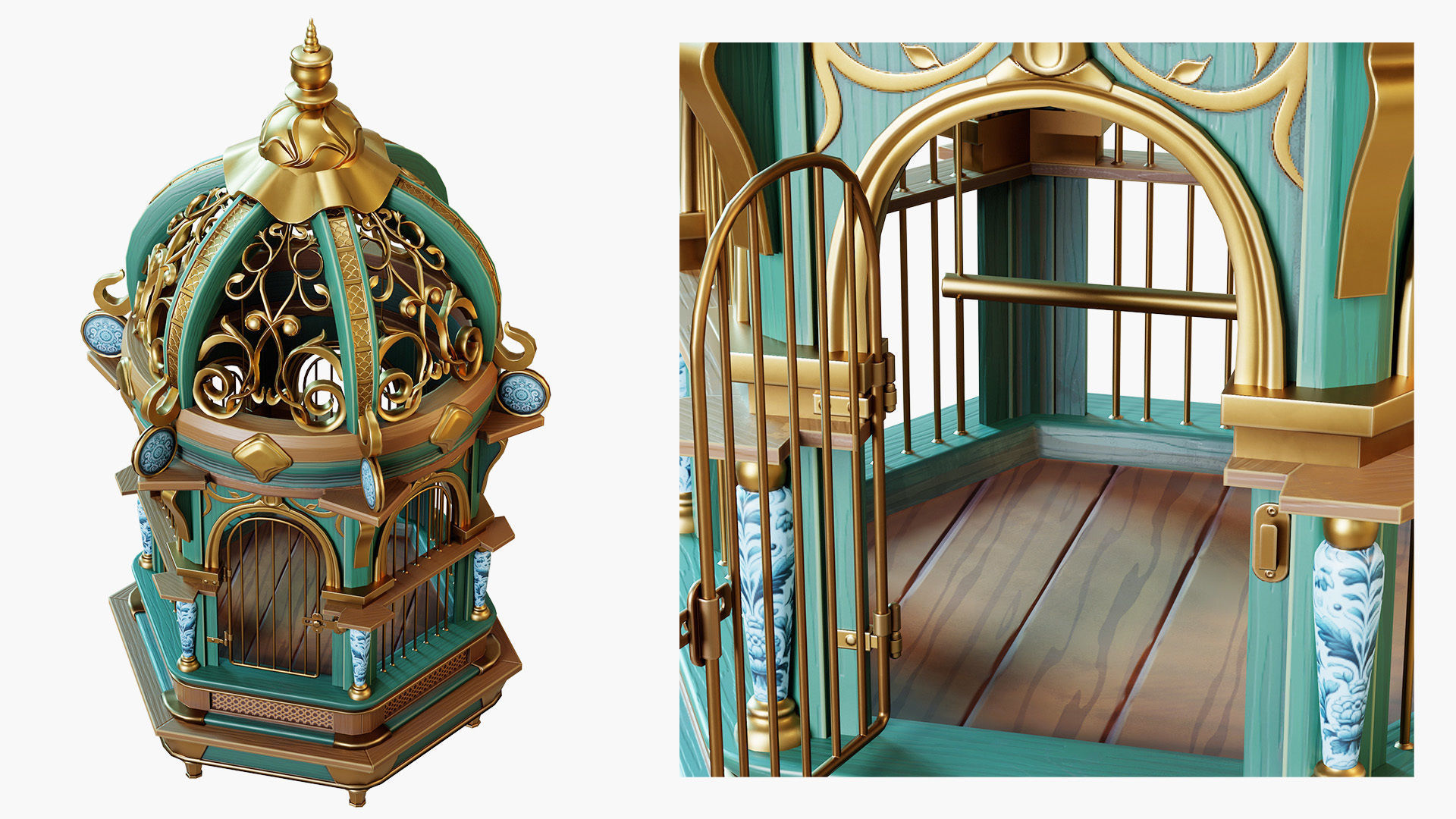 Birdcage Fancy Low-poly 3D model_2