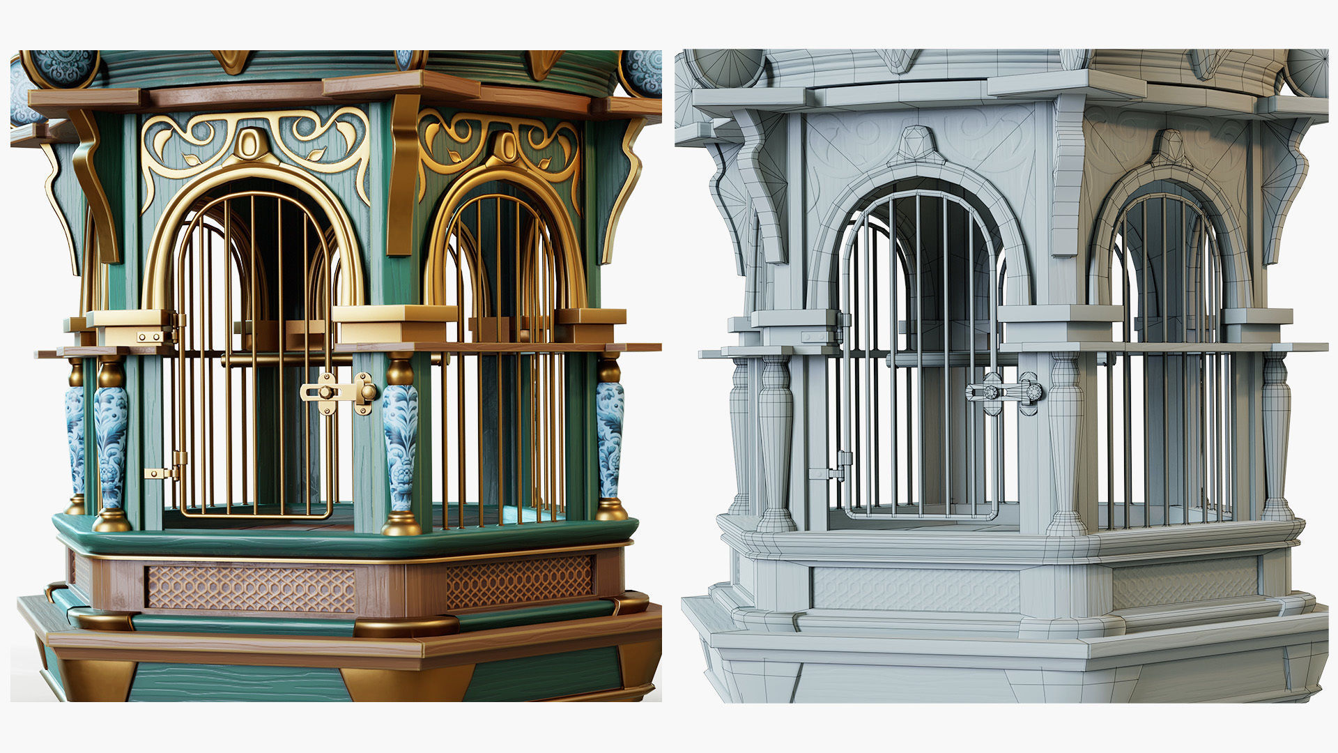 Birdcage Fancy Low-poly 3D model_3