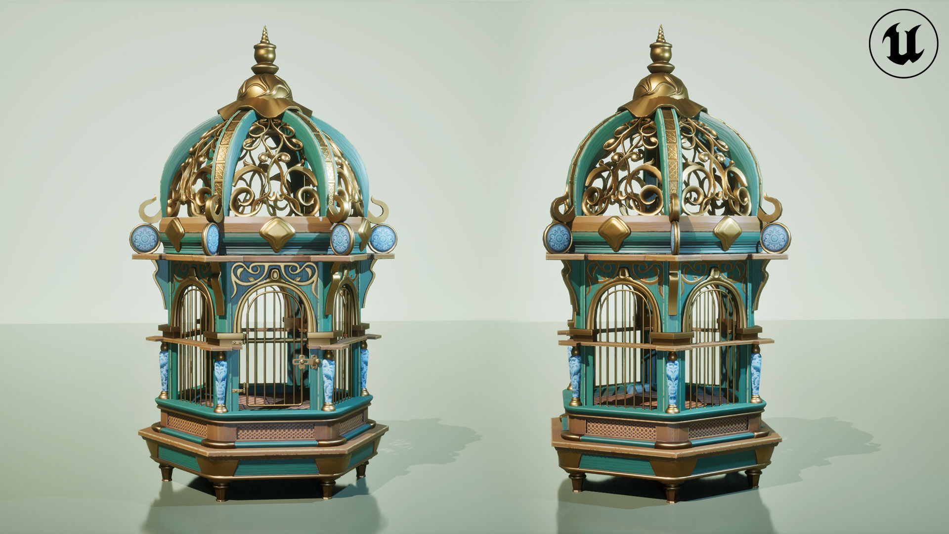Birdcage Fancy Low-poly 3D model_7
