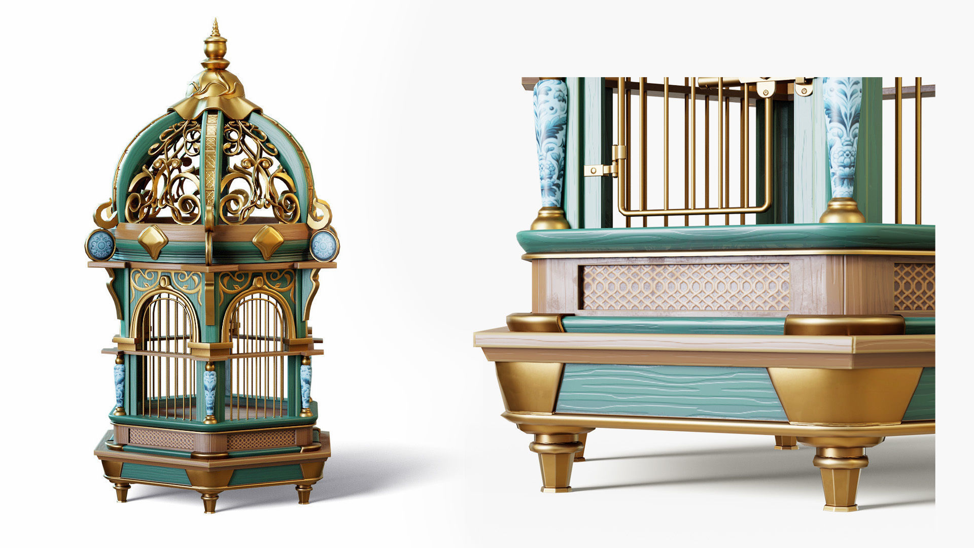 Birdcage Fancy Low-poly 3D model_6