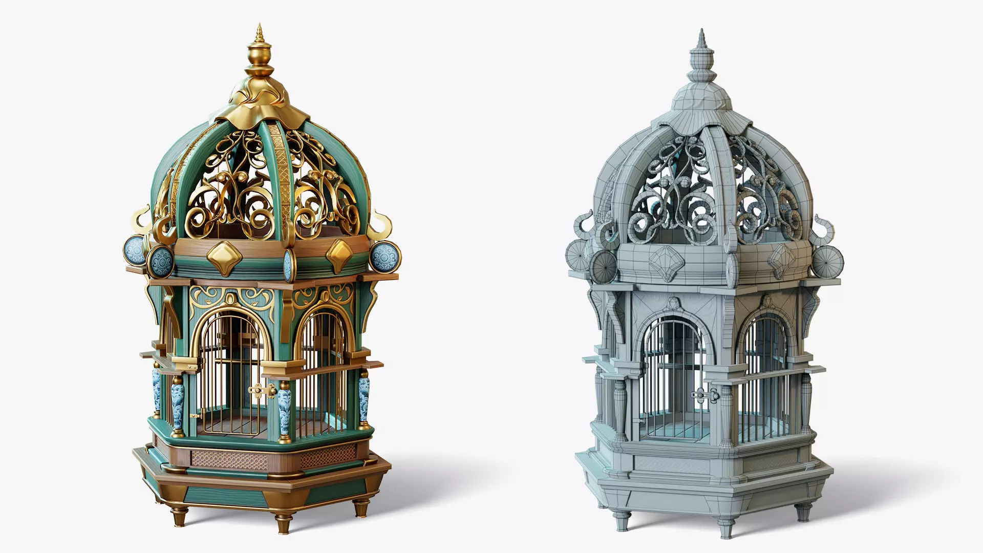 Birdcage Fancy Low-poly 3D model_0