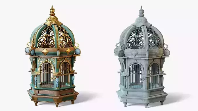 Birdcage Fancy Low-poly 3D model