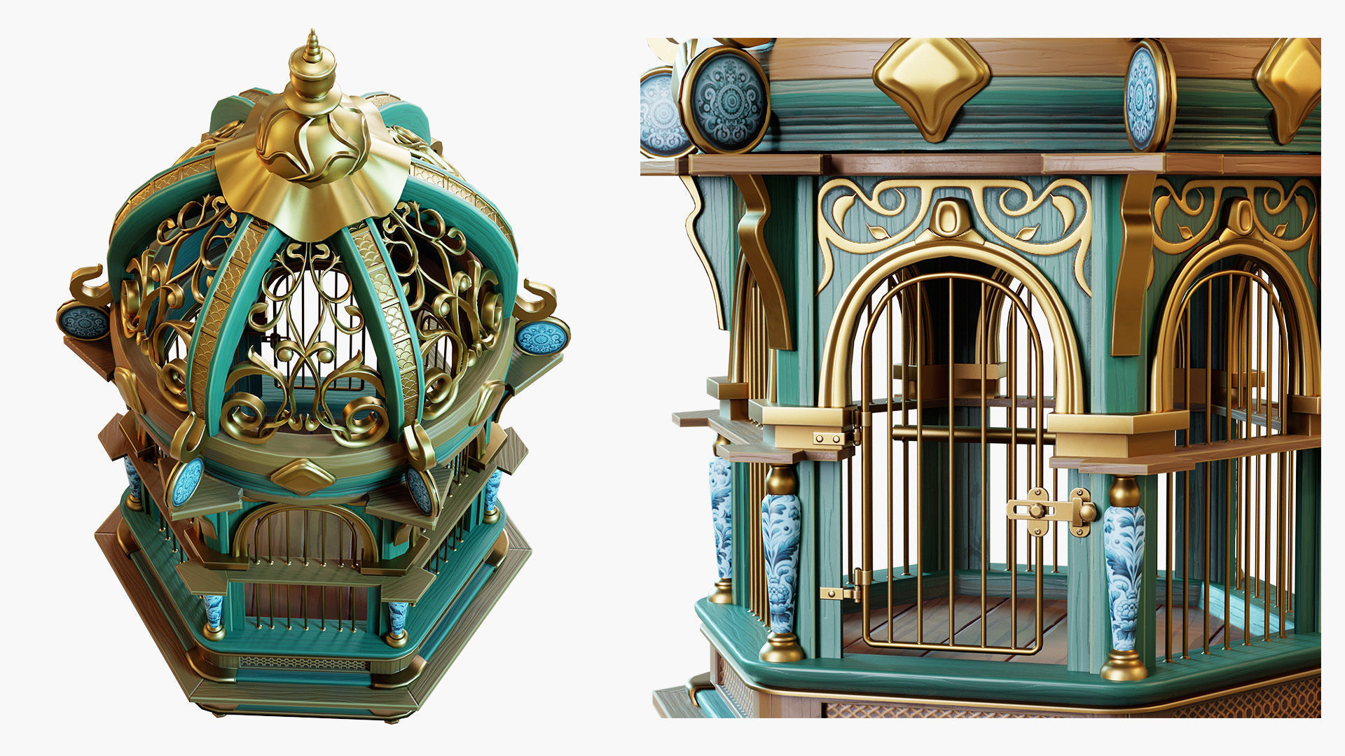 Birdcage Fancy Low-poly 3D model_4