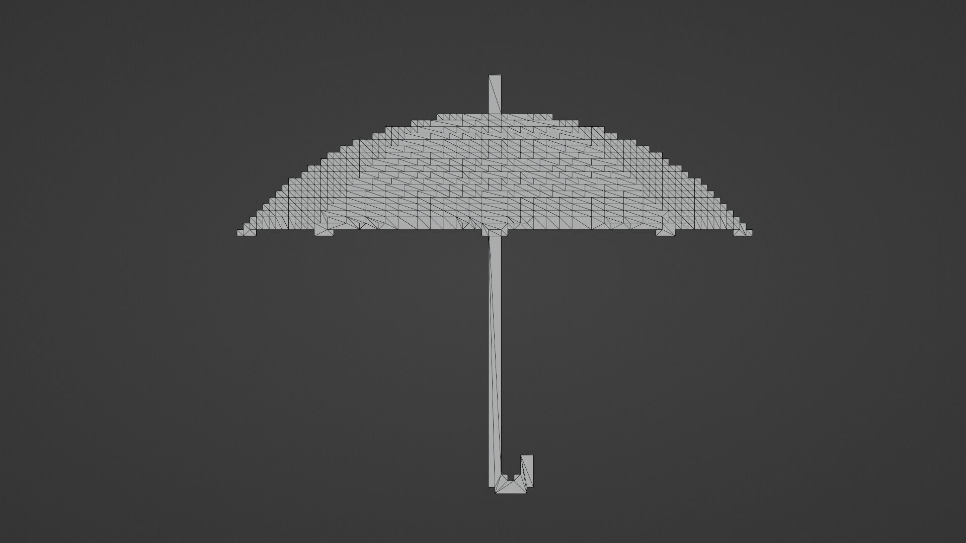 Voxel White Umbrella Low-poly 3D model_11