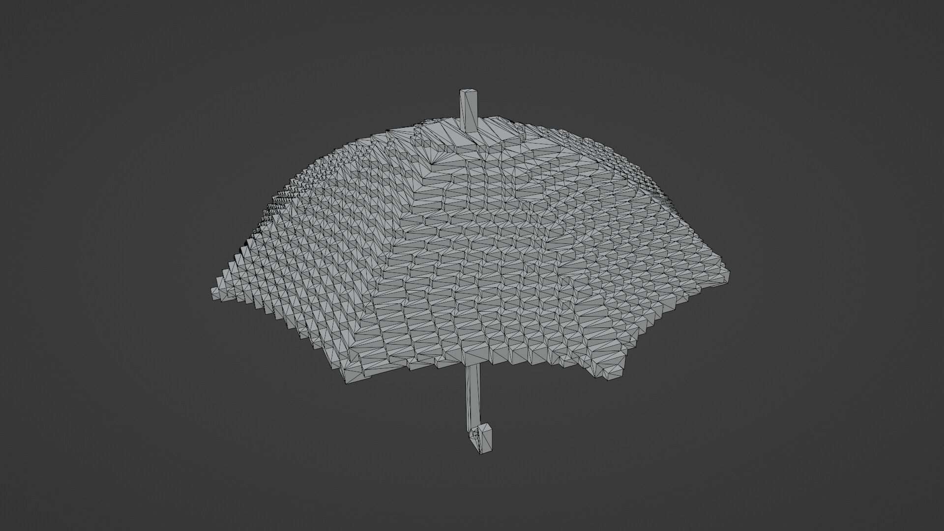 Voxel White Umbrella Low-poly 3D model_12