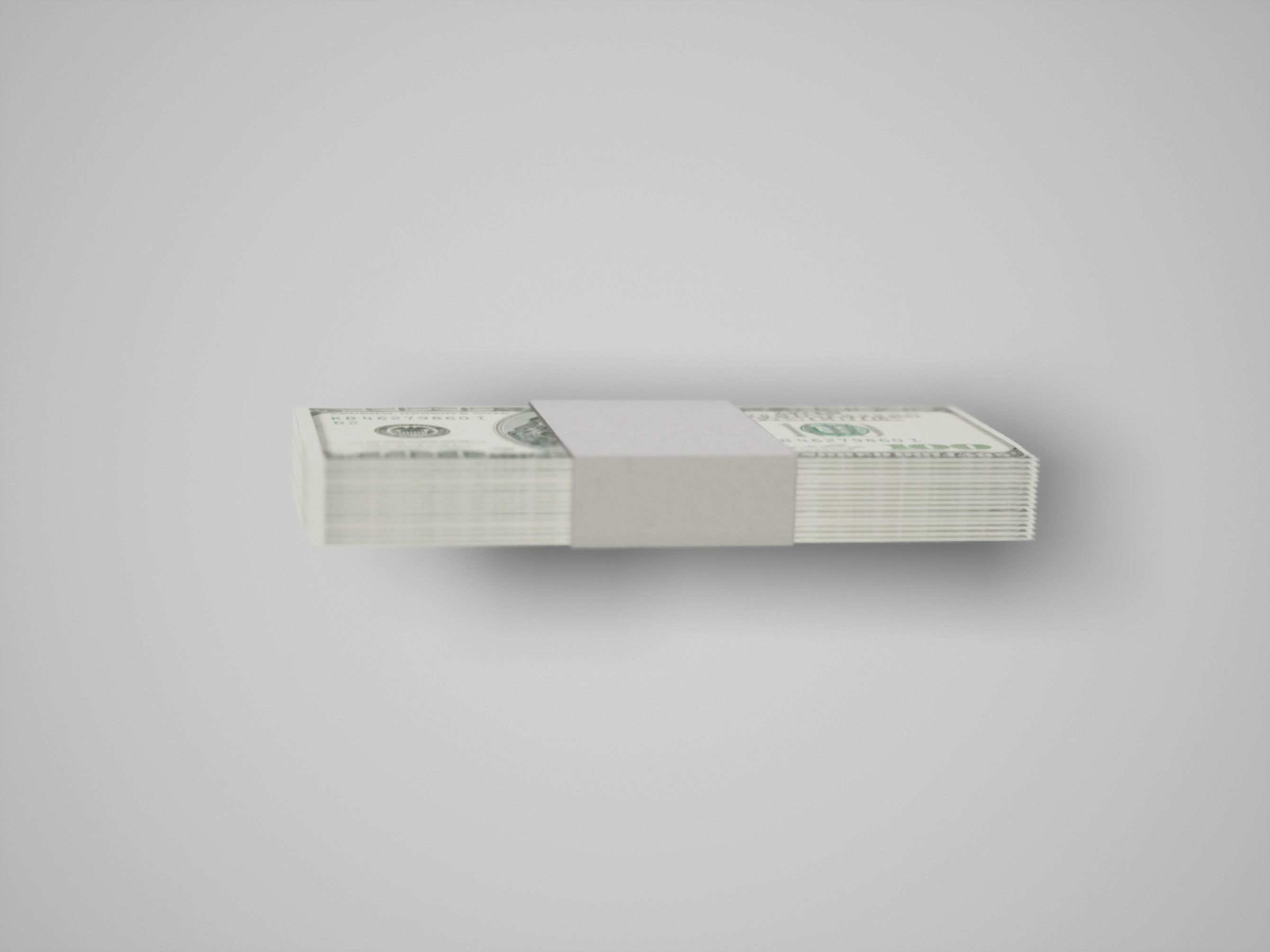 Stack of One Hundred Dollar Bills Low-poly 3D model_3