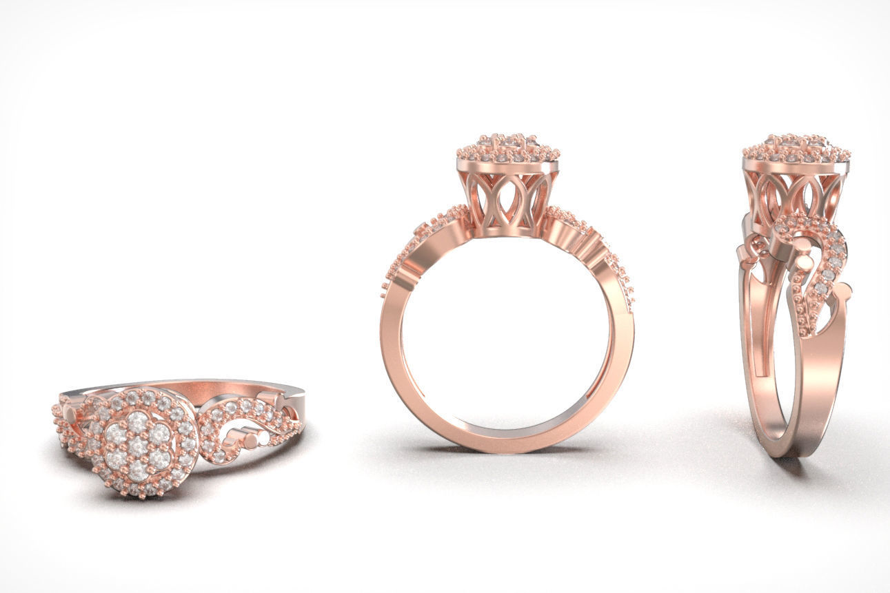 solitaire ring 3D print model_2