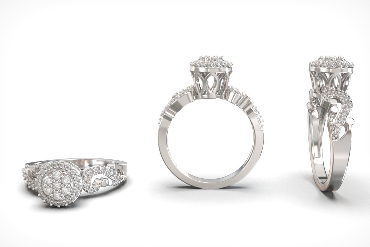 solitaire ring 3D print model_3