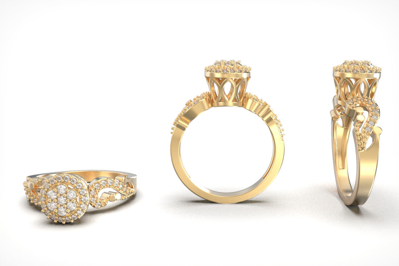 solitaire ring 3D print model_1