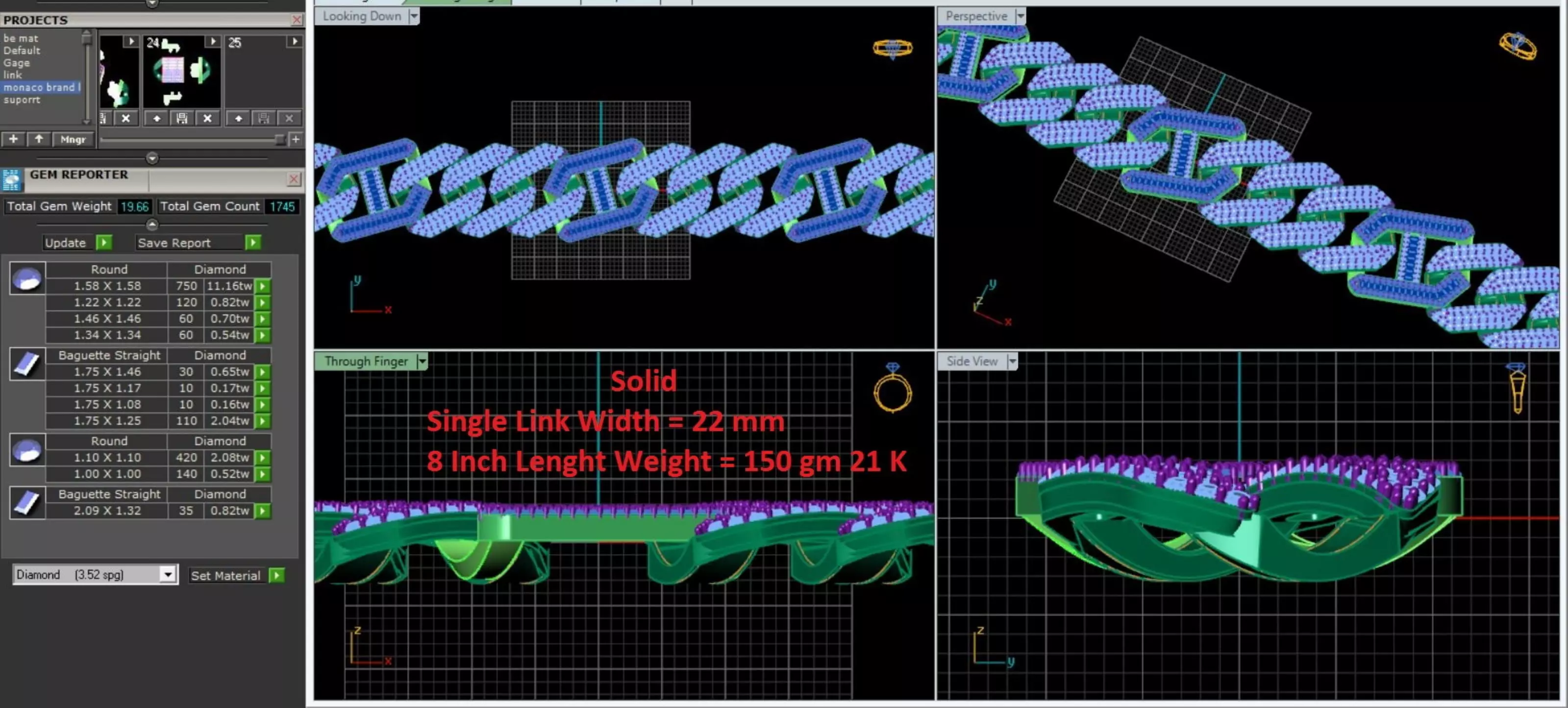Cubic Diamond Chain 5 3D print model_0
