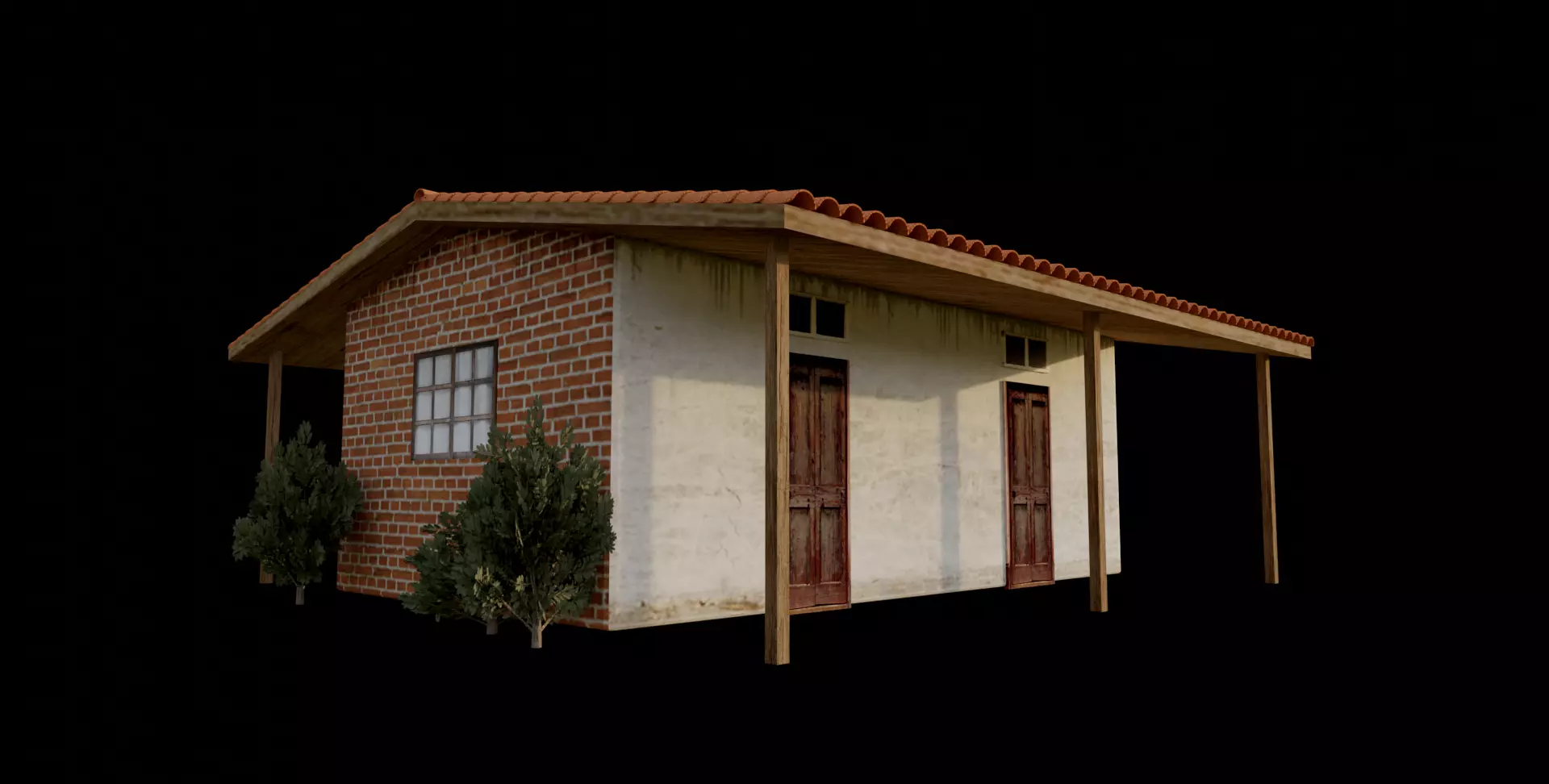 Old Country House - Farm House - Forest House 2 Low-poly 3D model