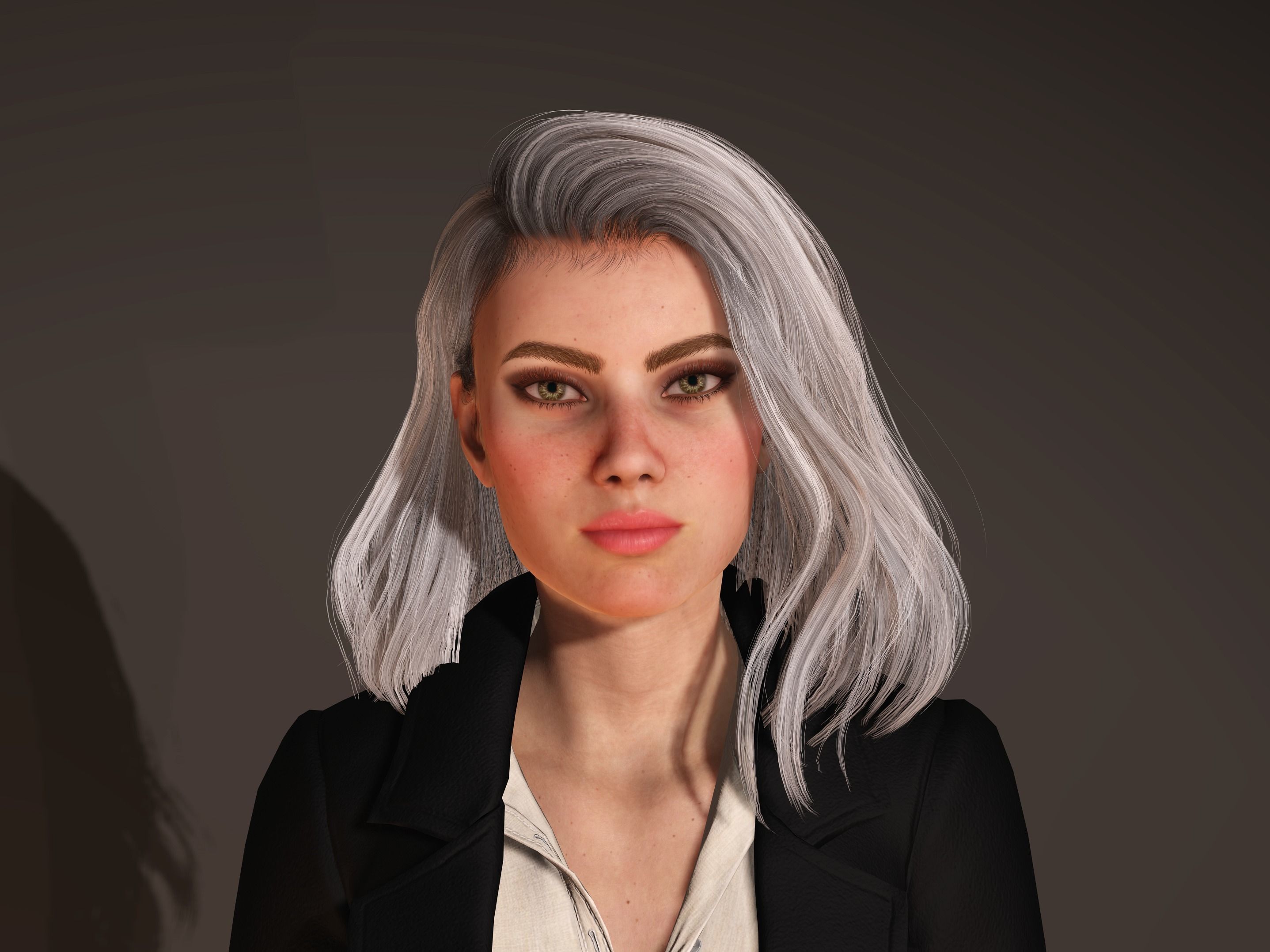 Female Character-Boss Girl Low-poly 3D model_1