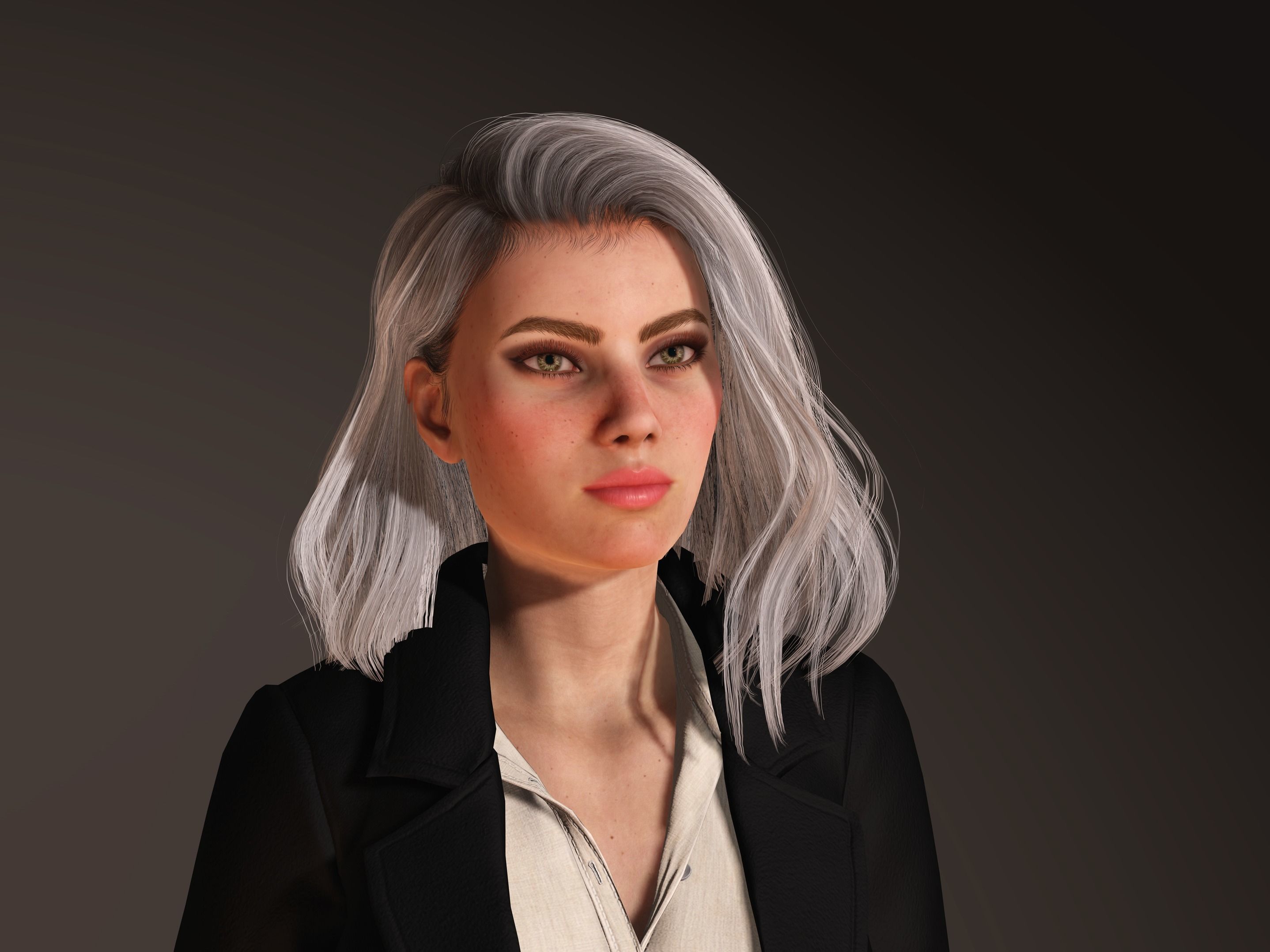 Female Character-Boss Girl Low-poly 3D model_3