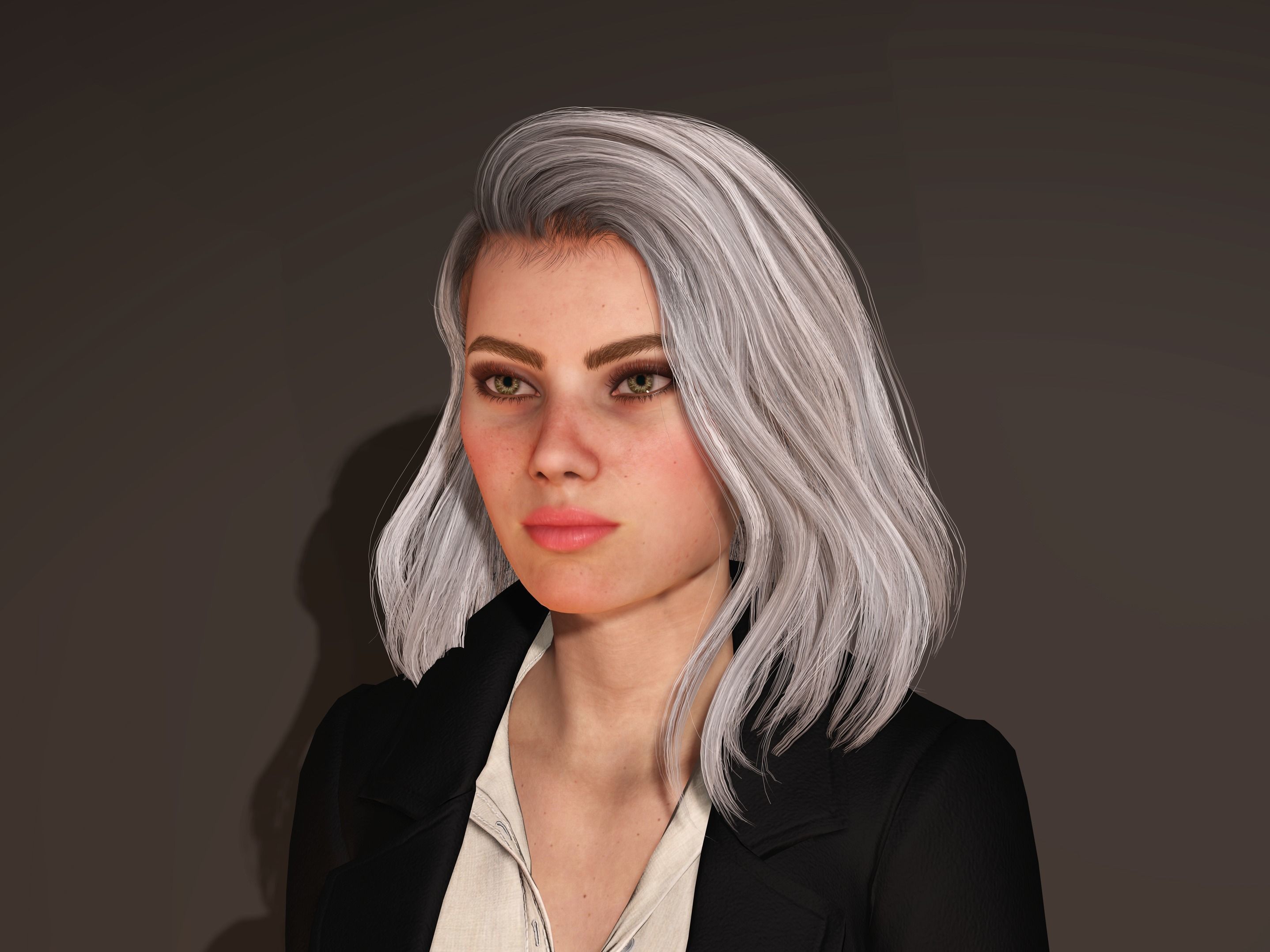 Female Character-Boss Girl Low-poly 3D model_7