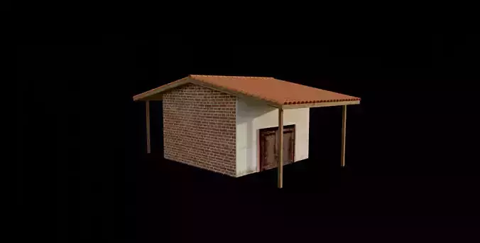 Old Country House - Farm House - Forest House 1 Low-poly 3D model