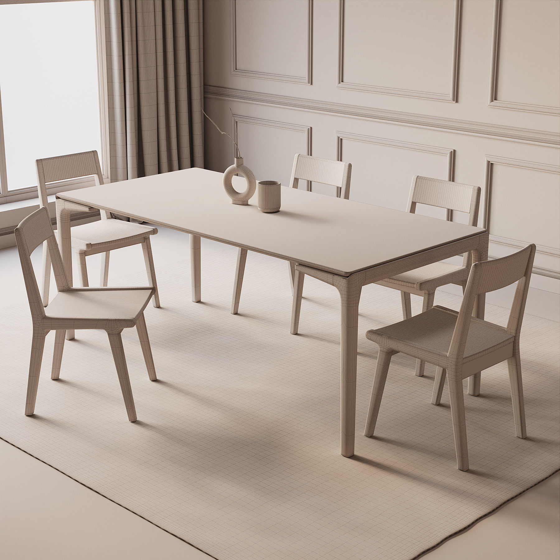 Dining Room Interior  ID408 3D model_7