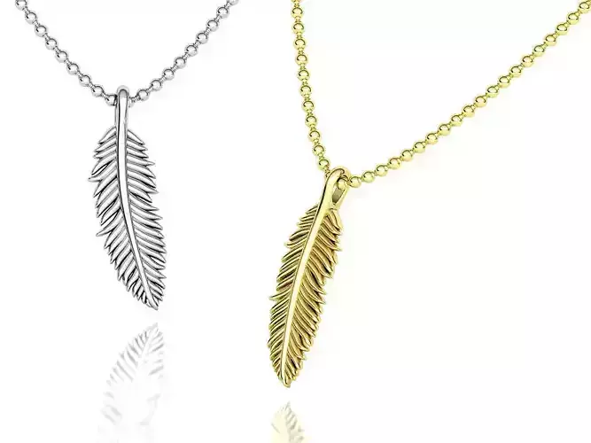 Mini Feather Pendant 20mm Length 3dmodel 3D print model