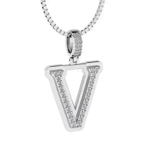 Alphabet Diamond pendant V